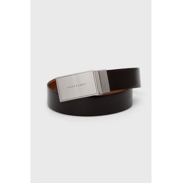 Trussardi curea de piele cu doua fete barbati, culoarea maro