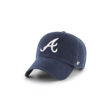 47 brand șapcă de baseball din bumbac MLB Atlanta Braves culoarea albastru marin, cu imprimeu, B-RGW01GWS-NYD