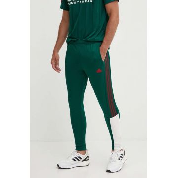 adidas pantaloni de trening Tiro culoarea verde, modelator, IY4500