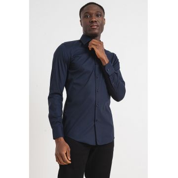 Camasa slim fit Hank Kent - Bleumarin