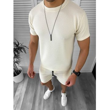 Compleu barbati tricou+pantaloni alb 12615 P19-1.2
