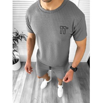 Compleu barbati tricou+pantaloni gri inchis 12612 84-1