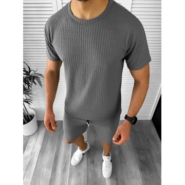 Compleu barbati tricou+pantaloni gri inchis 12614 38-5