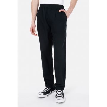 Pantaloni din amestec de in cu talie elastica