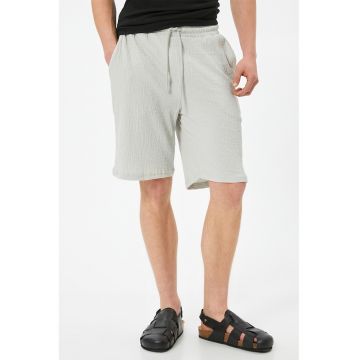 Pantaloni scurti de bumbac cu snururi