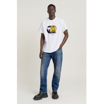 Tricou de bumbac organic cu decolteu la baza gatului