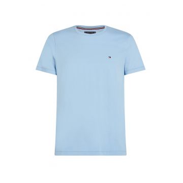 Tricou slim fit cu decolteu la baza gatului