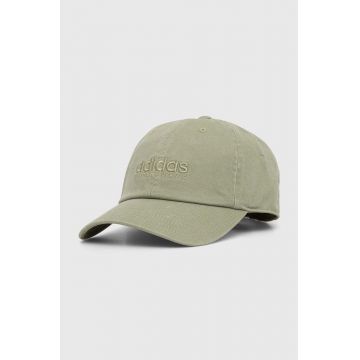 adidas șapcă de baseball din bumbac culoarea verde, cu imprimeu, IY5418