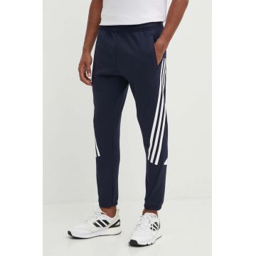 adidas pantaloni de trening Future Icons culoarea albastru marin, cu imprimeu, IW8575