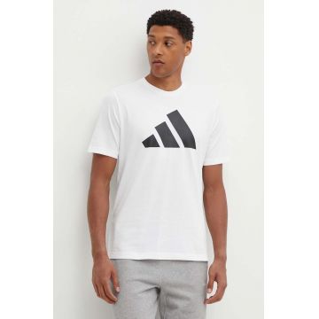 adidas tricou din bumbac barbati, culoarea alb, cu imprimeu, IY8582