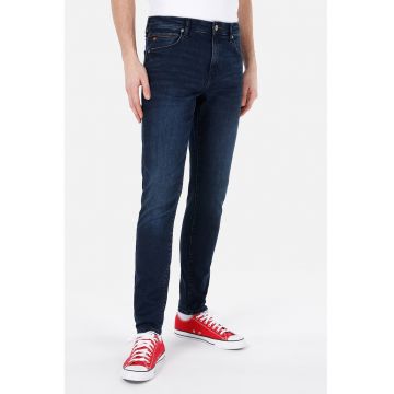 Blugi skinny cu aspect decolorat