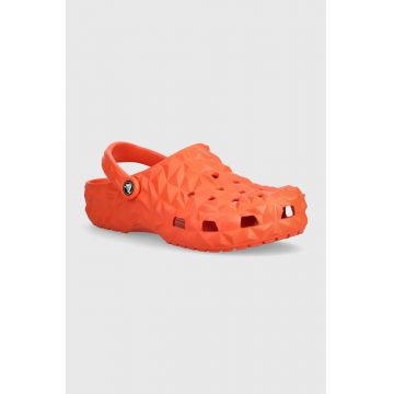 Crocs papuci Classic Geometric Clog culoarea portocaliu, 209563