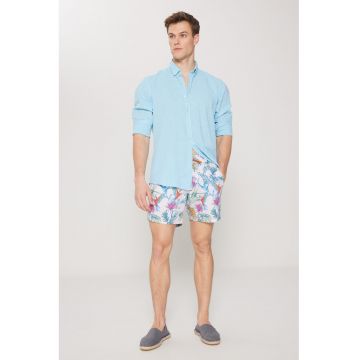 Pantaloni scurti de baie cu imprimeu tropical