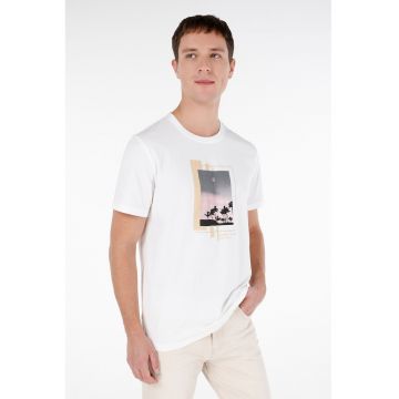 Tricou din bumbac cu imprimeu tropical