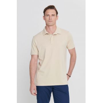 Tricou polo de bumbac - Alb fildes