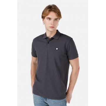 Tricou polo texturat - Gri antracit