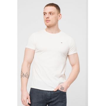 Tricou slim fit din amestec de bumbac organic