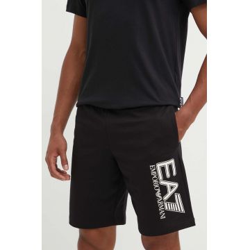 EA7 Emporio Armani pantaloni scurti din bumbac culoarea negru, PJVRZ.6DPS63