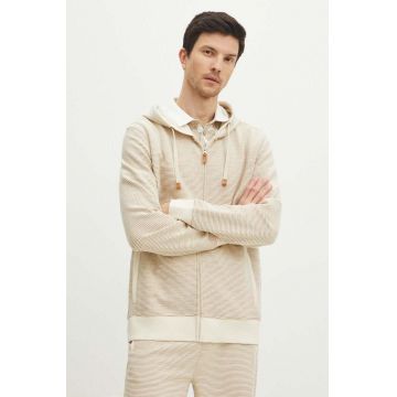 Medicine bluza barbati, culoarea bej, cu glugă