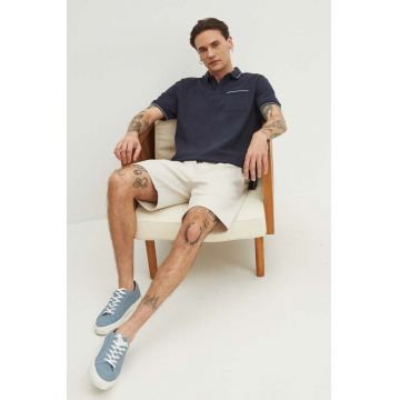 Medicine tricou polo bărbați, culoarea bleumarin, uni
