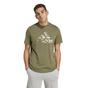 Tricou de bumbac cu imprimeu logo Camo Badge