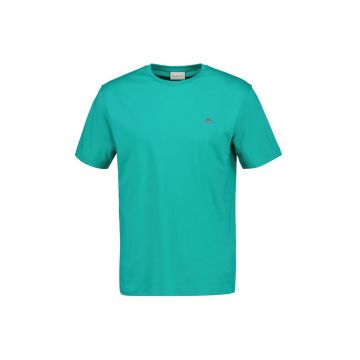 Tricou din bumbac cu decolteu la baza gatului Shield