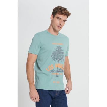 Tricou din bumbac cu imprimeu tropical