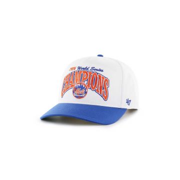 47 brand șapcă din amestec de lână MLB New York Mets culoarea alb, cu imprimeu, BCWS-ARCHH16CTP-WH86