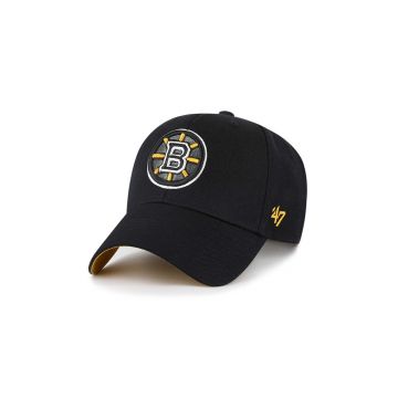 47 brand șapcă din amestec de lână NHL Boston Bruins culoarea negru, cu imprimeu, HVIN-SUMVP01WBP-BKA74
