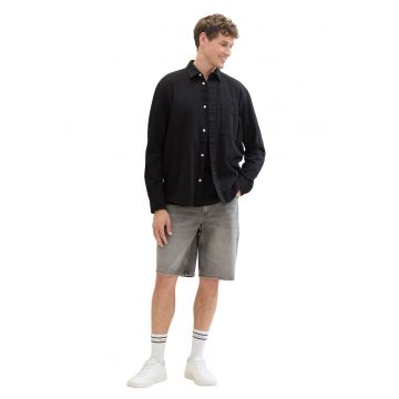Bermude relaxed fit din denim cu aspect decolorat