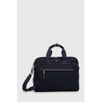 BOSS geanta laptop culoarea albastru marin, 50523502