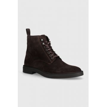 BOSS pantofi de piele intoarsa Calev barbati, culoarea maro, 50523022