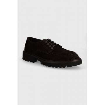 BOSS pantofi de piele intoarsa Julyo barbati, culoarea maro, 50523060