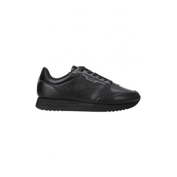 Pantofi sport low-cut de piele si piele ecologica