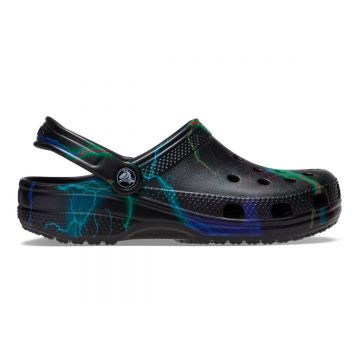 Saboți Crocs Classic Out of this World II Clog Negru - Black/Lightning Bolts