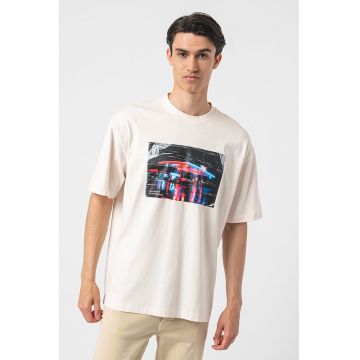 Tricou cu imprimeu grafic - Alb murdar