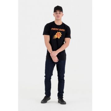 Tricou de bumbac cu imprimeu grafic - Negru/Portocaliu