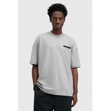 Tricou supradimensionat de bumbac organic Redact - Negru/Gri deschis melange