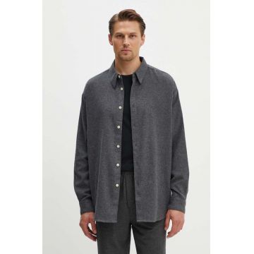 American Vintage camasa barbati, culoarea gri, cu guler clasic, relaxed, MDAK06AH24