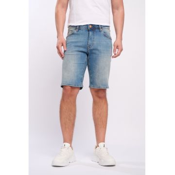 Bermude din denim cu aspect decolorat