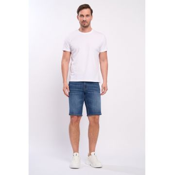 Bermude din denim cu aspect decolorat