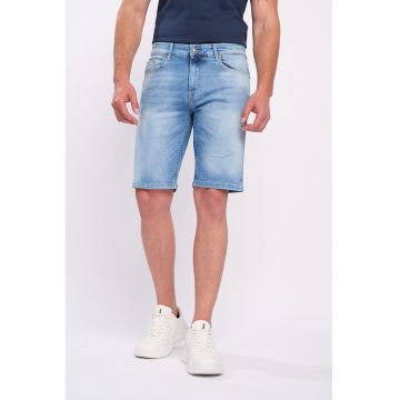 Bermude din denim cu aspect decolorat