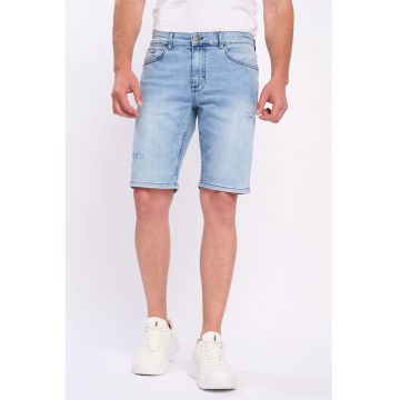 Bermude din denim cu talie medie