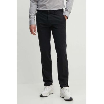 BOSS pantaloni barbati, culoarea negru, drept, 50487976