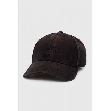 Diesel șapcă de baseball din bumbac C-RUN-WASH culoarea negru, cu imprimeu, A11361.0BLAA Diesel șapcă de baseball din bumbac C-RUN-WASH culoarea negru, cu imprimeu, A11361.0BLAA