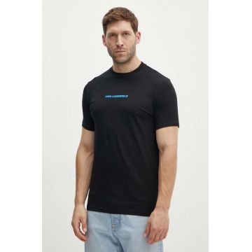 Karl Lagerfeld tricou barbati, culoarea negru, cu imprimeu, 543221.755402