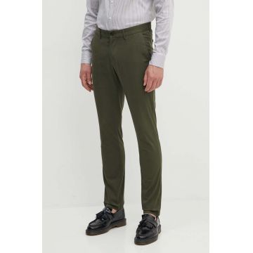 Michael Kors pantaloni barbati, culoarea verde, mulata