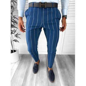 Pantaloni barbati eleganti regular fit albastri B1874 B15-3.2