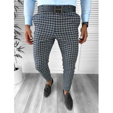 Pantaloni barbati eleganti regular fit carouri B1739  D11-6