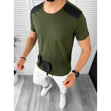 Tricou barbati slim fit asimetric B1946  O1-3.1